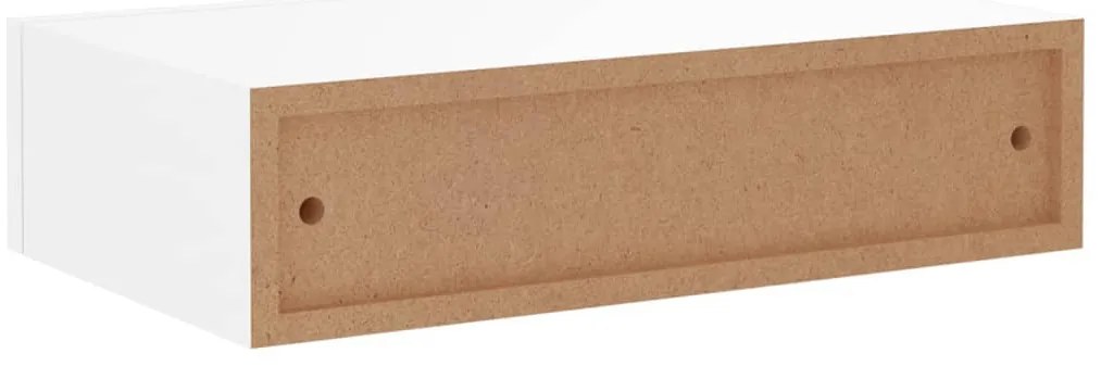 Prateleira de parede com gaveta MDF 40x23,5x10 cm branco