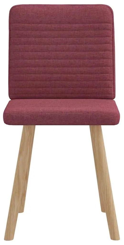Cadeiras de jantar 2 pcs tecido vermelho tinto