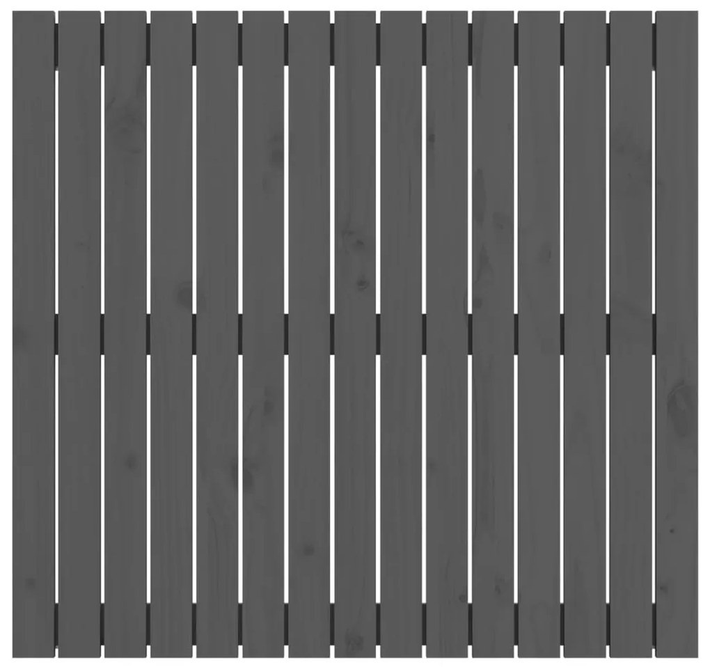 Cabeceira de parede 95,5x3x90 cm madeira de pinho maciça cinza