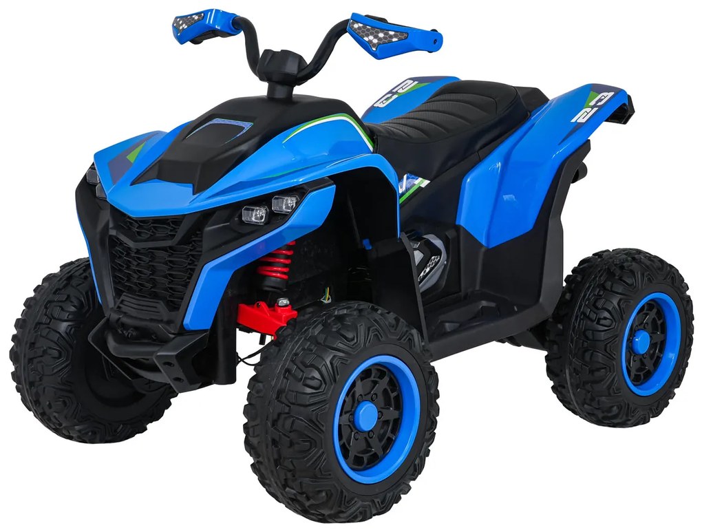Moto 4 elétrica para crianças 12V 4x4 Fast Wheel, Controle remoto, Rodas Espuma EVA, assento couro ecológico Azul