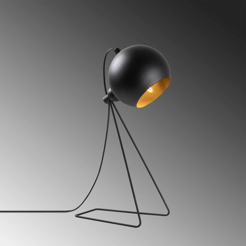 Candeeiro de Mesa Mixed – Preto e Dourado – 28 x 15 x 45 cm