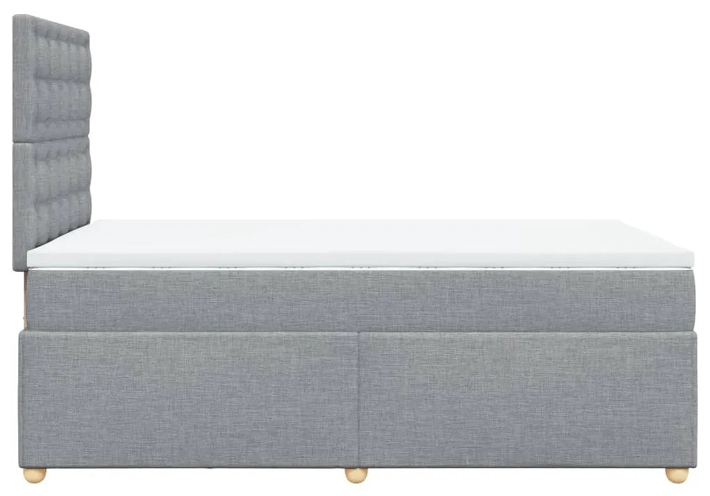 Cama boxspring com colchão 120x190 cm tecido cinzento-claro