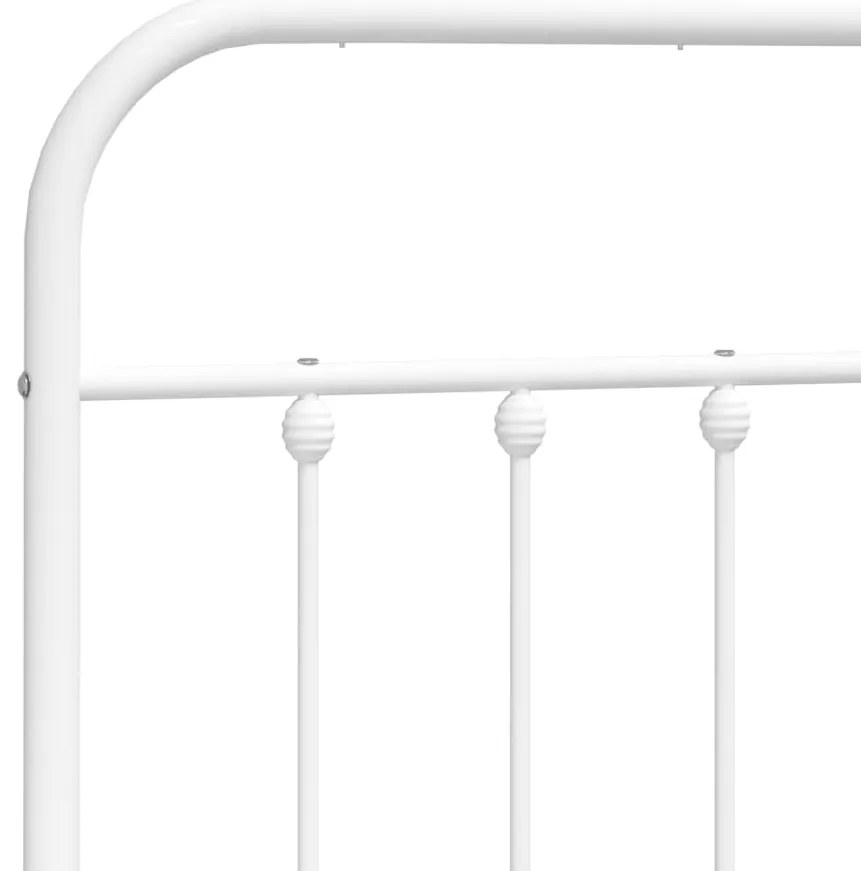 Estrutura de cama com cabeceira 140x190 cm metal branco