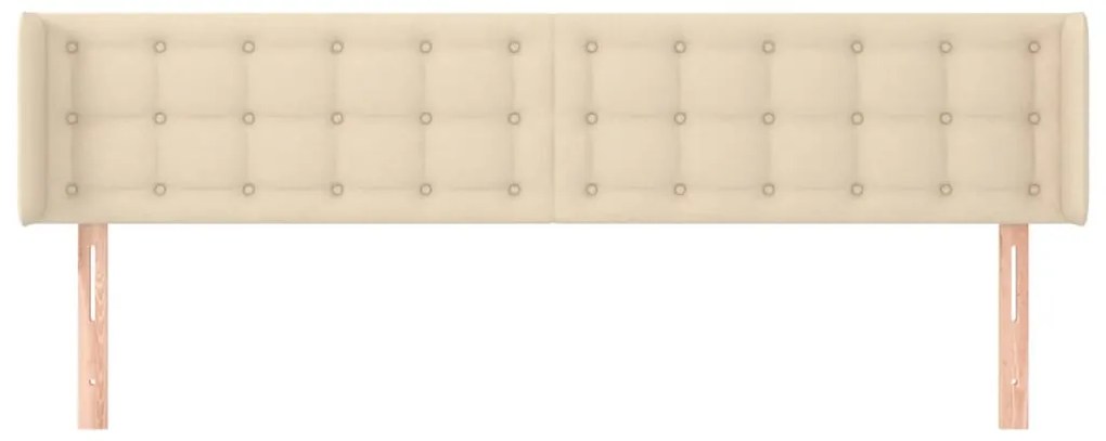 Cabeceira de cama c/ abas tecido 163x16x78/88 cm creme