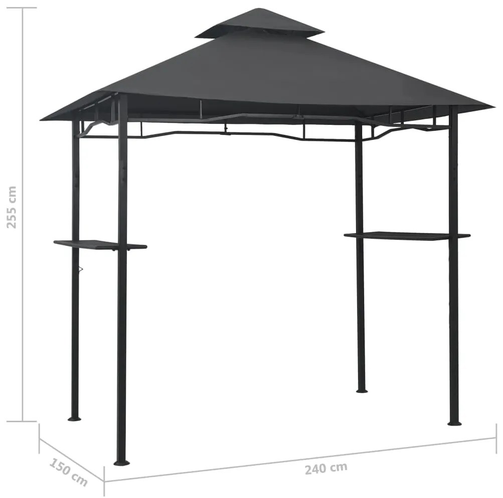 Gazebo de churrasco 240x150x255 cm aço antracite