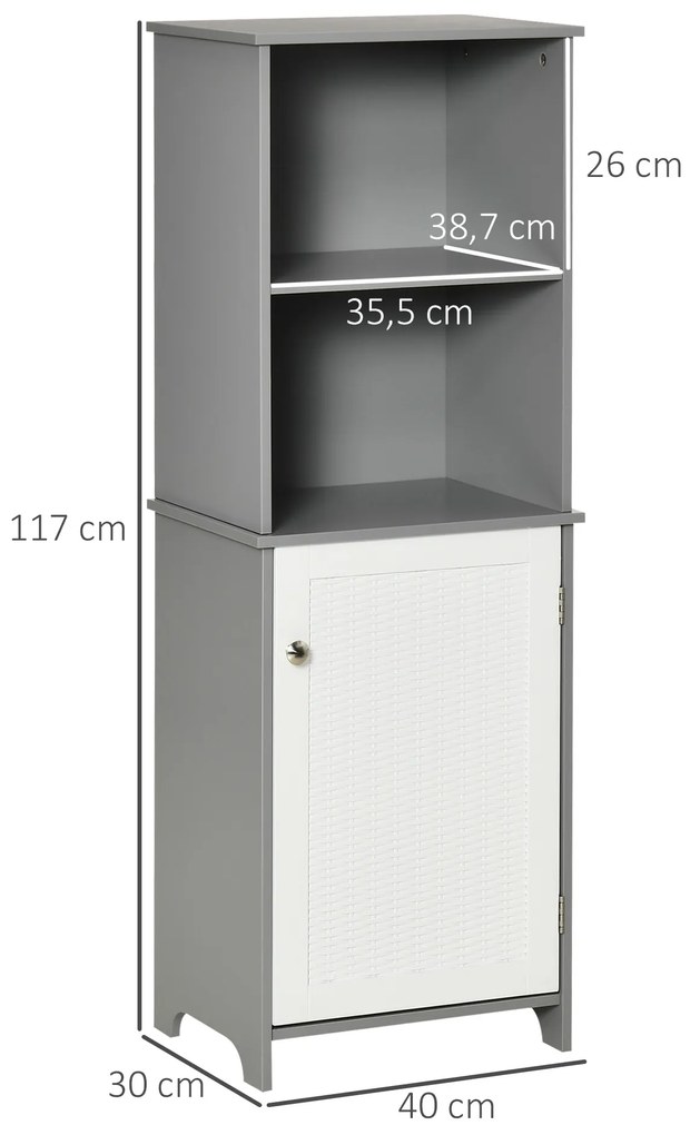 kleanklin Armário para Casa de Banho com Prateleiras 1 Armário com Prateleira Interior Ajustável Móvel Auxiliar de Armazenamento para Sala de Estar Co
