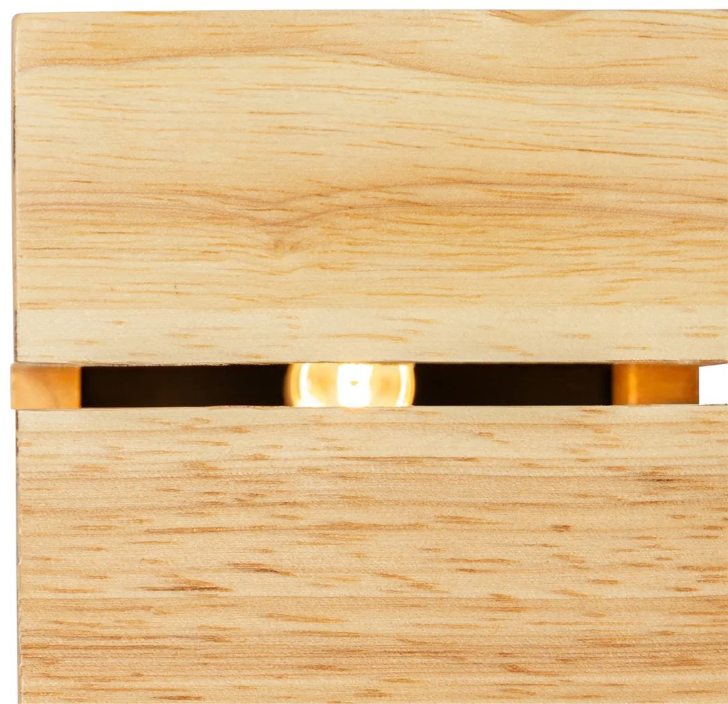 Candeeiro de parede rústico em madeira de carvalho 9,7 cm - Transfer Groove Rústico