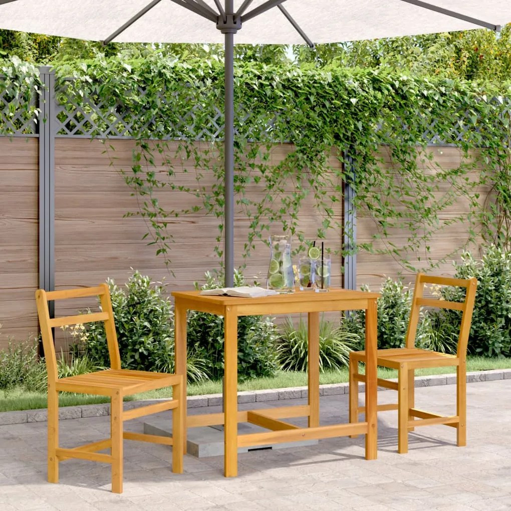 Conjunto de varanda 3 pcs madeira de acácia maciça