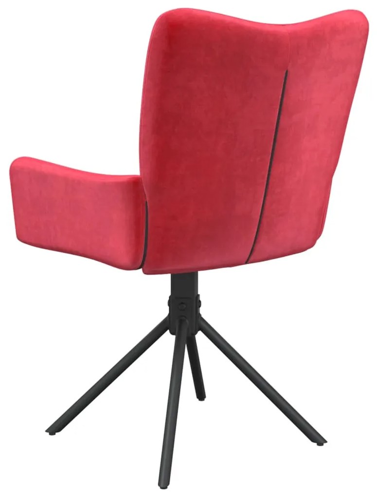 Cadeiras de jantar giratórias 2 pcs veludo vermelho tinto
