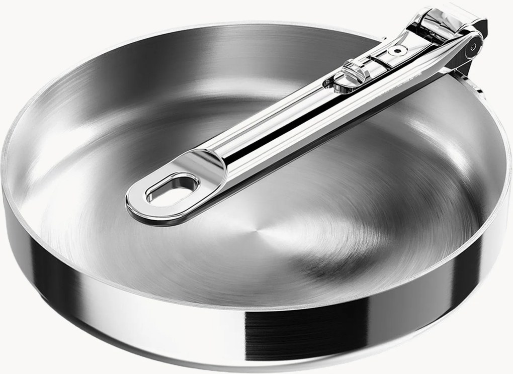 Frigideira em aço inoxidável com pega dobrável Space