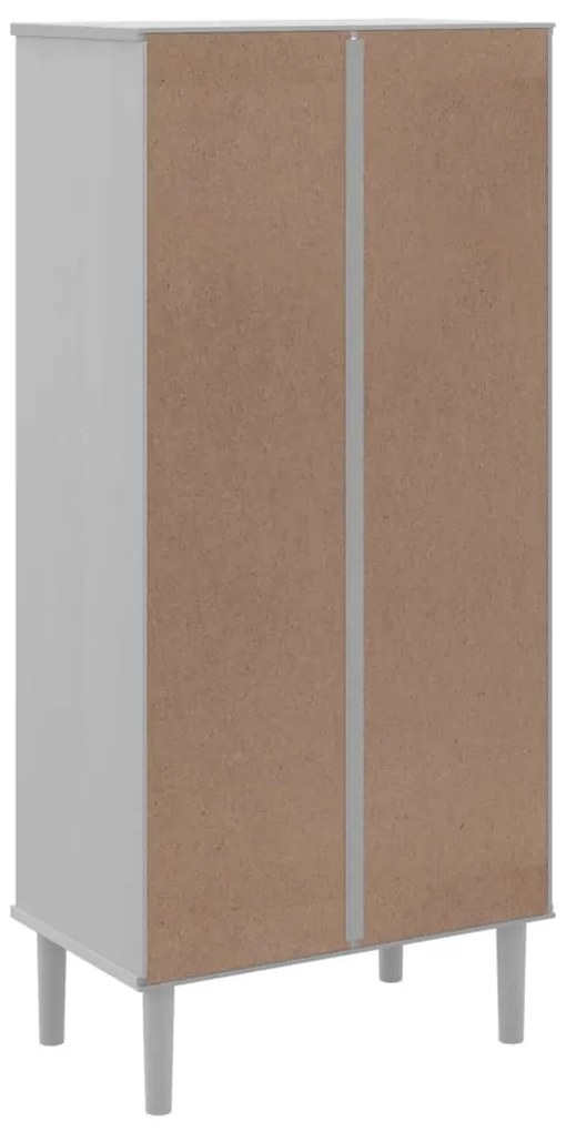 Estante SENJA aspeto de vime 60x35x130 cm pinho maciço branco
