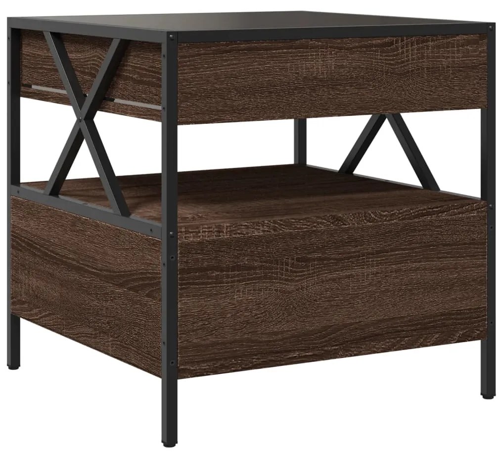 Mesa de centro luzes LED Infinity 50x50x51 cm carvalho castanho