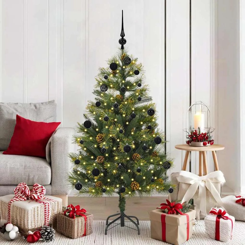 vidaXL Árvore de Natal Artificial Articulada com Cones Verde 150 cm