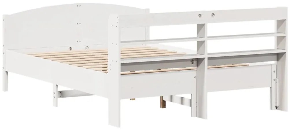 Cama sem colchão 120x190 cm madeira de pinho maciça branco