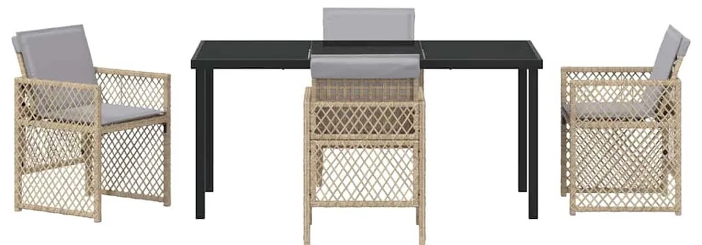 Conjunto de Jantar de Jardim vidaXL 5 Peças com Almofadas Bege Polirat
