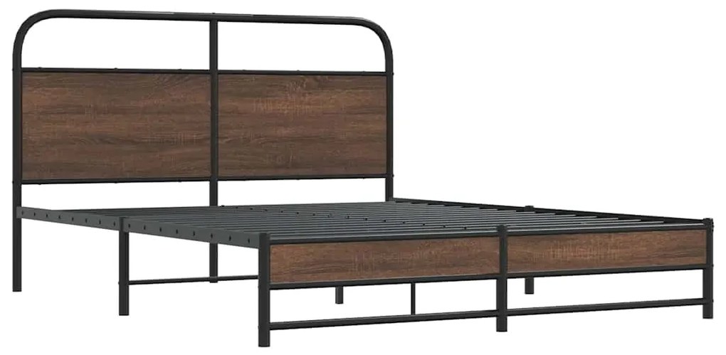Estrutura cama s/ colchão derivados madeira carvalho castanho