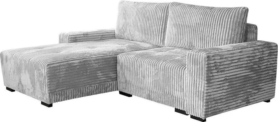 Sofá de canto Columbus 204, Cama com arrumação, 237x180x90cm, 101 kg, Pernas: Madeira