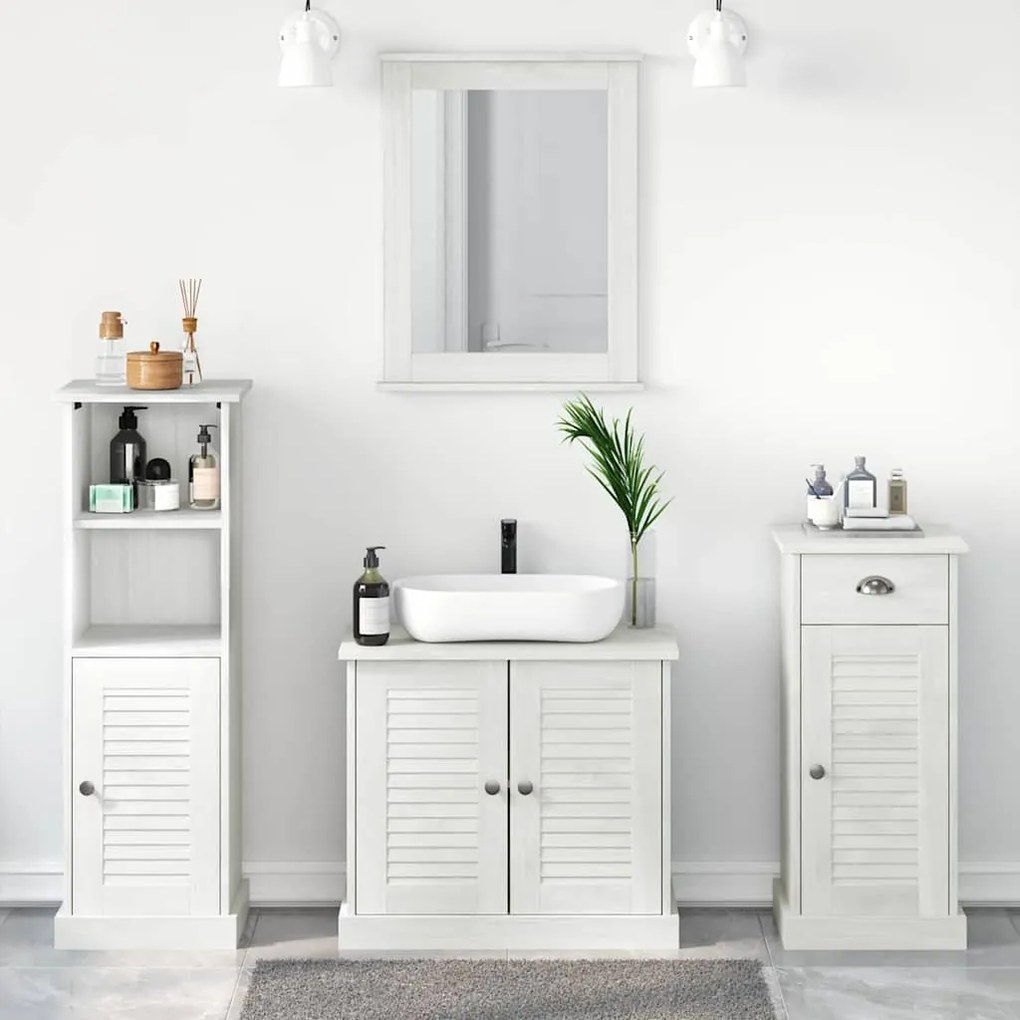 vidaXL Conjunto de Móveis para Banheiro com gaveta 3 pcs Branco antigo