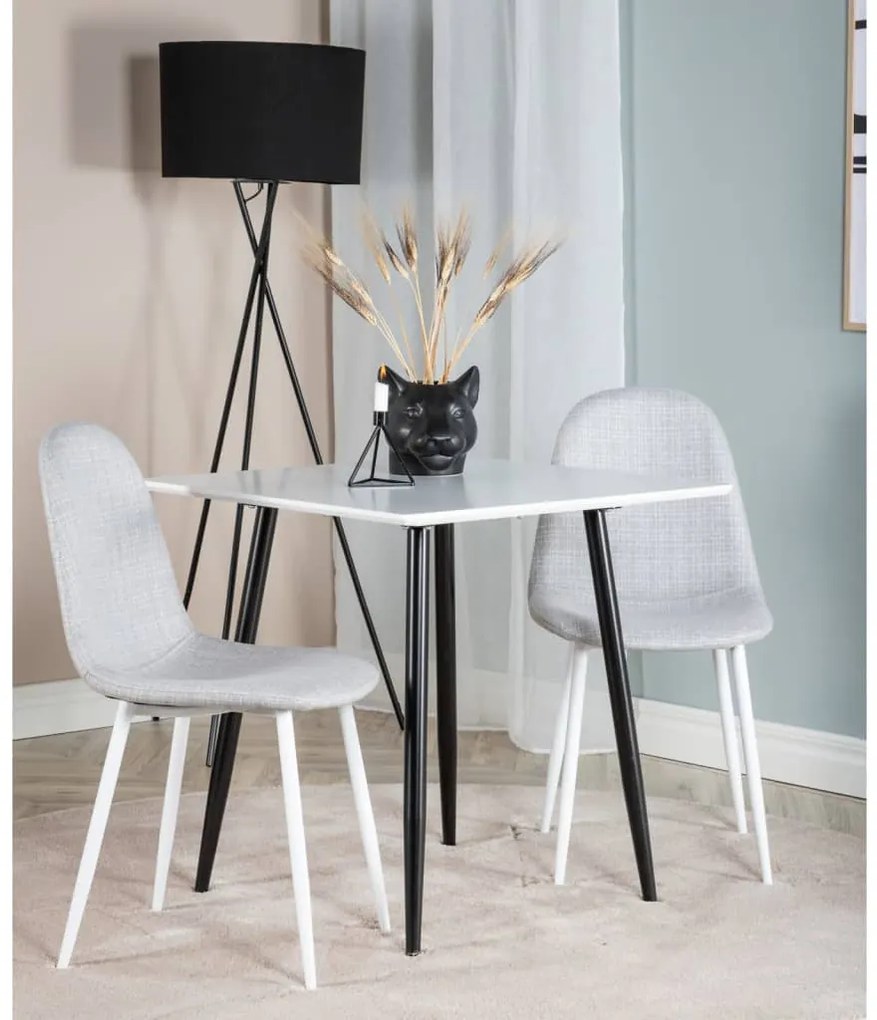 Venture Home Cadeiras de jantar Polar 2 pcs poliéster cinzento/branco