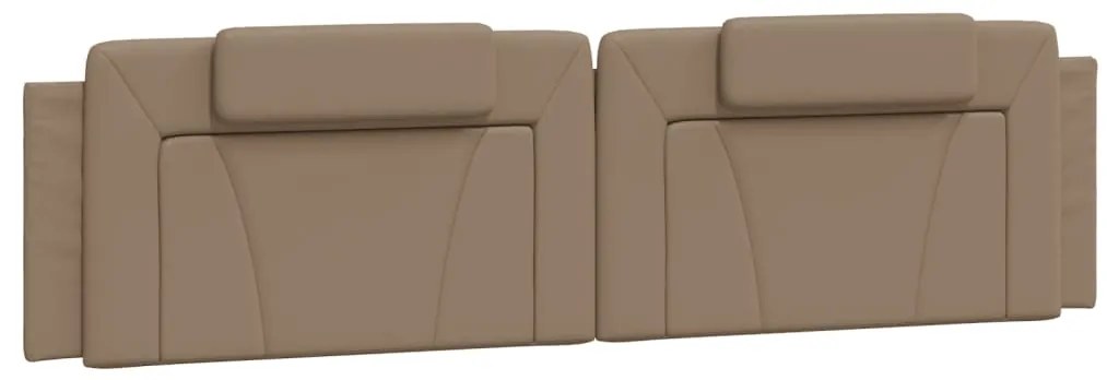 Cama com colchão 200x200 cm couro artificial cappuccino
