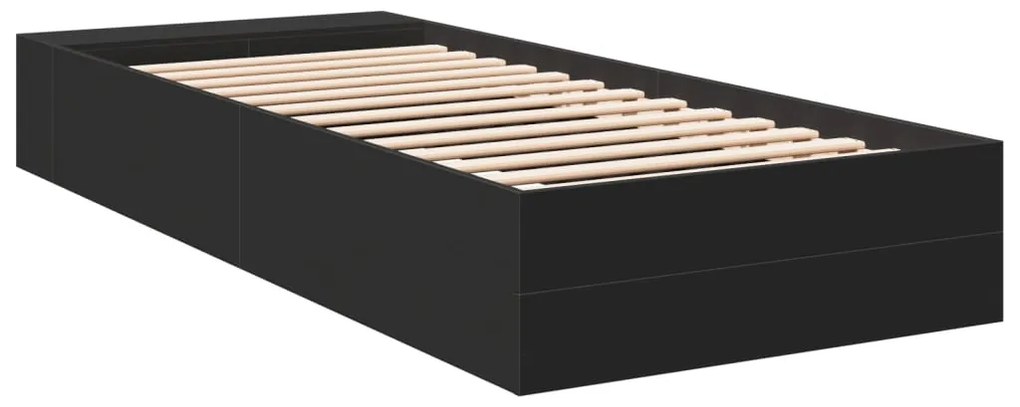 Estrutura de cama 90x190 cm derivados de madeira preto
