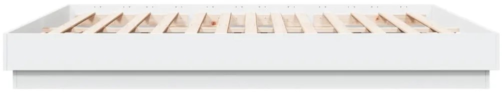 Estrutura de cama com luzes LED 200x200 cm branco
