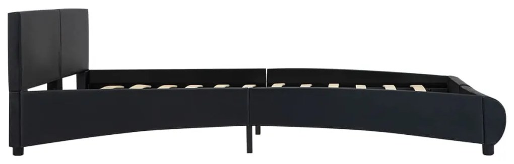 Estrutura de cama c/ LED 180x200 cm couro artificial preto