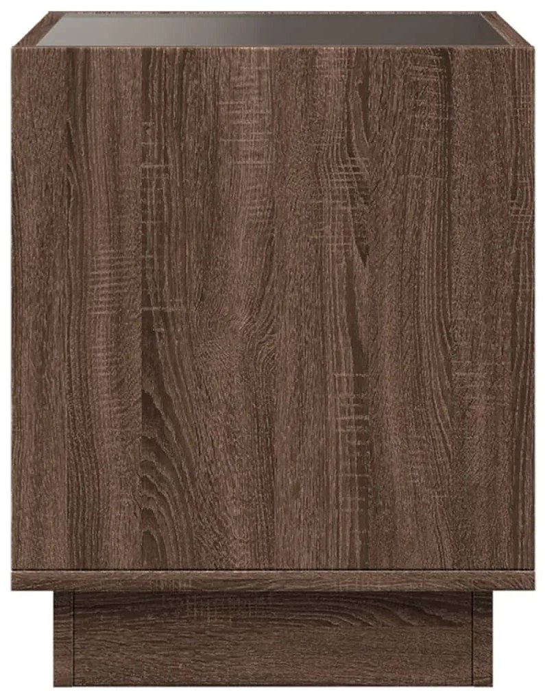 Mesa de cabeceira c/ LED Infinity 50x50x50 cm carvalho castanho