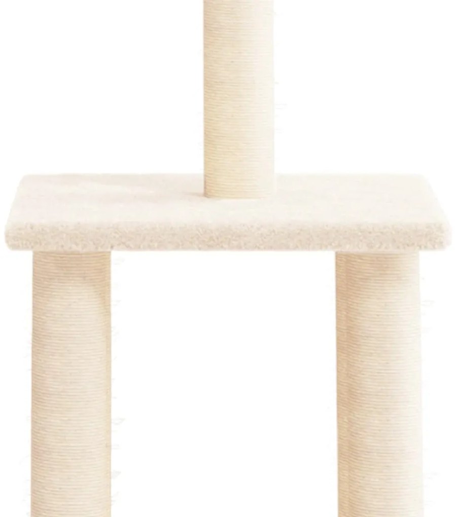Árvore para gatos c/ postes arranhadores sisal 85,5 cm creme