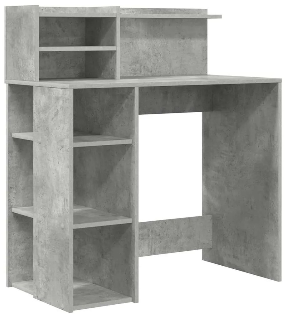Mesa com Armazenamento Cinza Concreto 90x48x101.5 cm Madeira Derivada