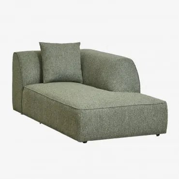 Módulo Chaise Longue Direito Para Sofá Modular Estofado Cardea Bouclé Verde Sálvia - Sklum