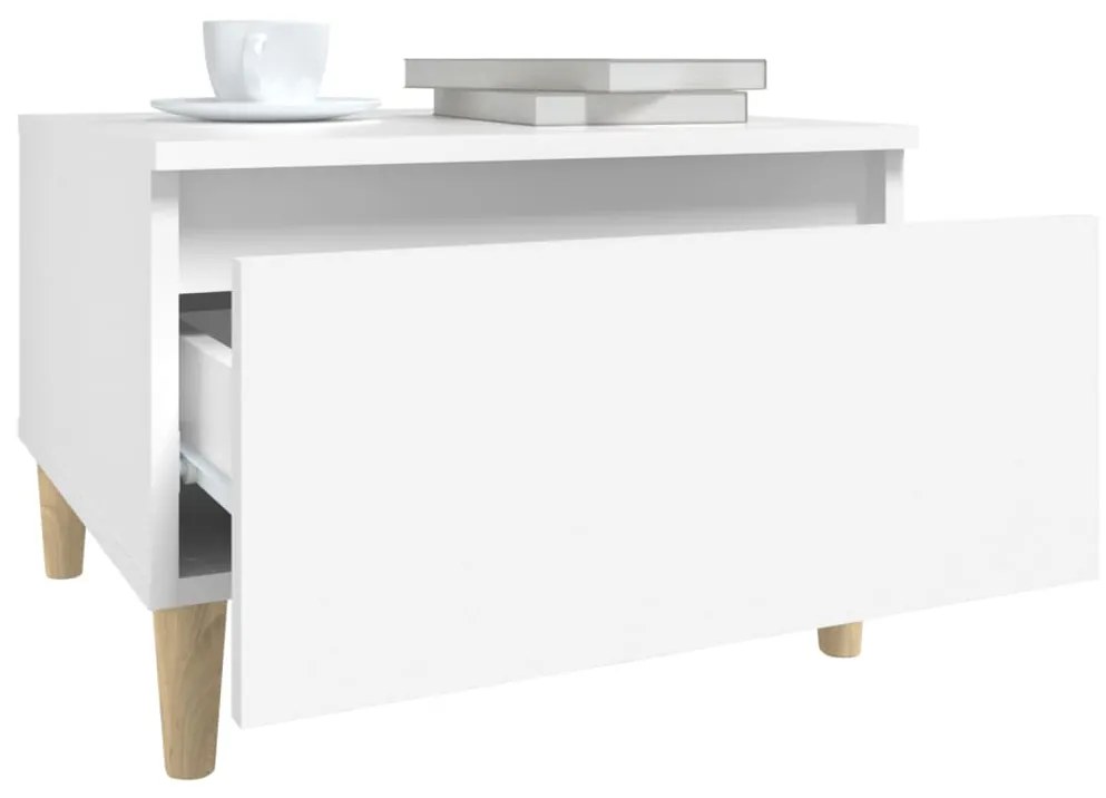Mesas de apoio 2 pcs 50x46x35 cm derivados de madeira branco