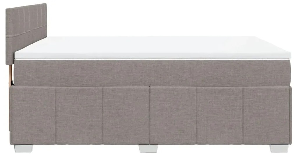 Cama com molas/colchão 160x200 cm tecido castanho-acinzentado