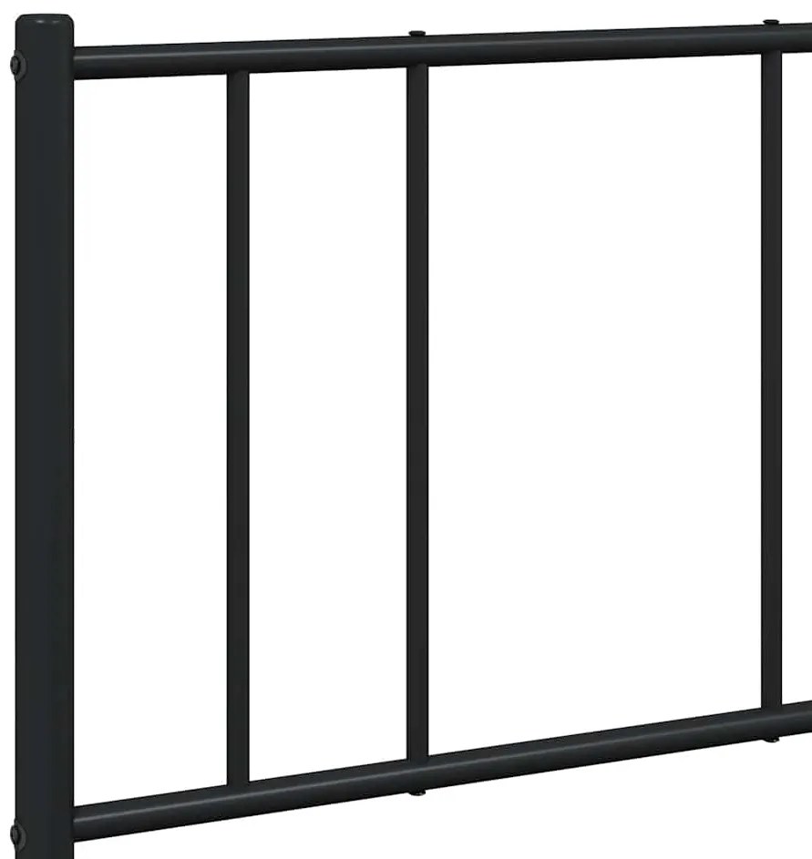 Estrutura de cama com cabeceira 135x190 cm metal preto