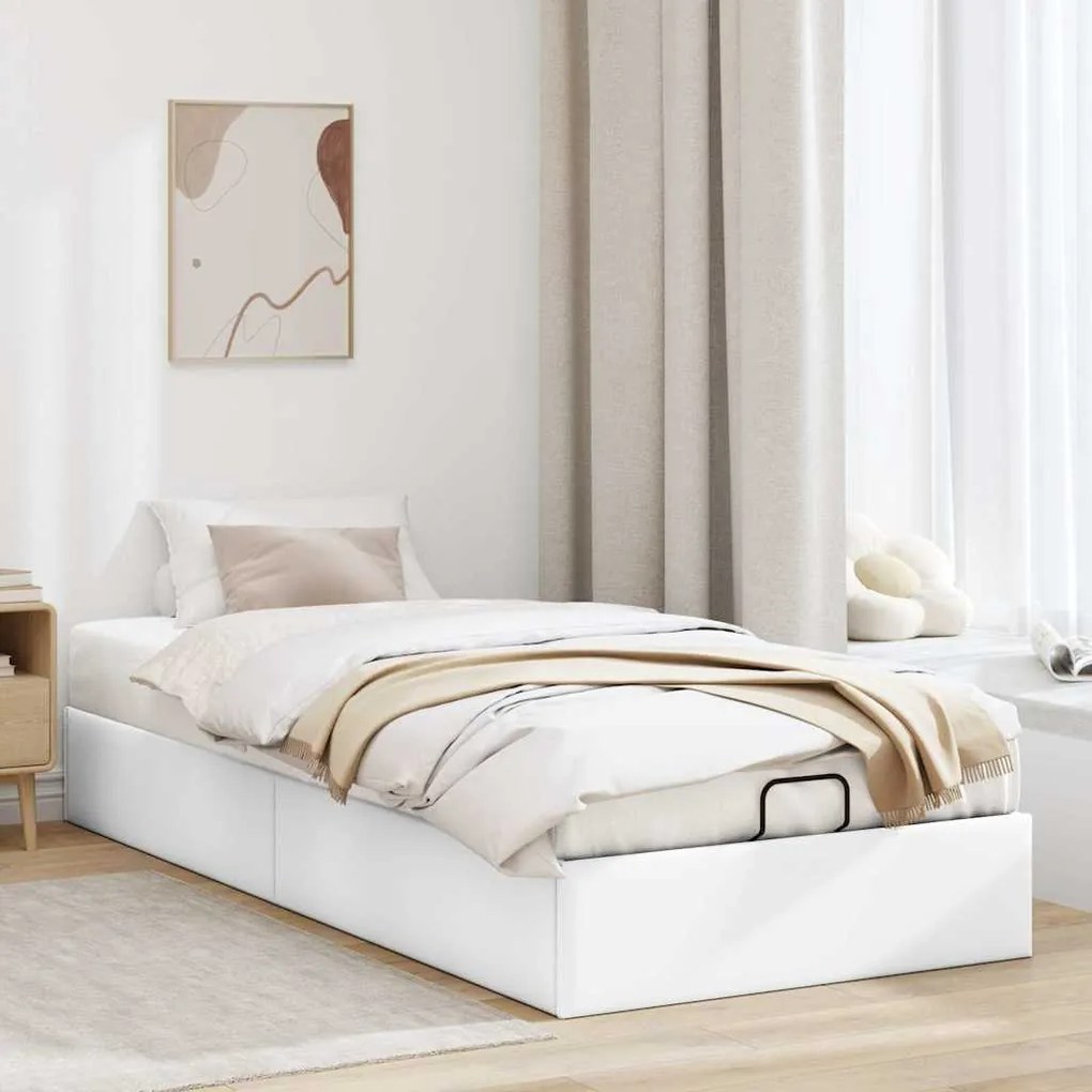 Estrutura de cama otomana sem colchão 100x200 cm branca