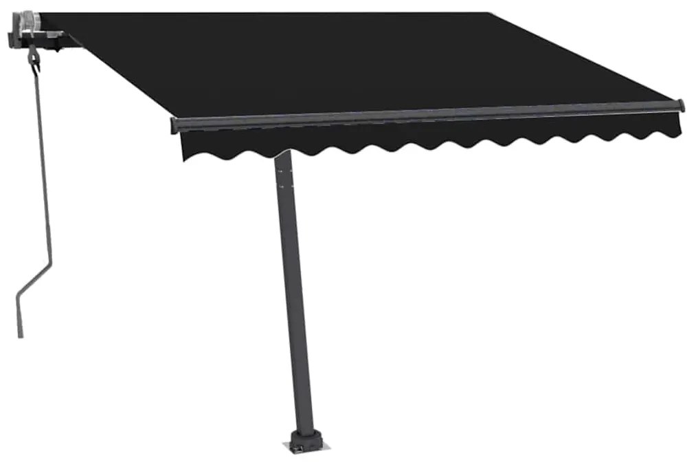 Toldo retrátil manual com LED 300x250 cm antracite