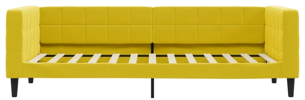 Sofá-cama com colchão 80x200 cm veludo amarelo