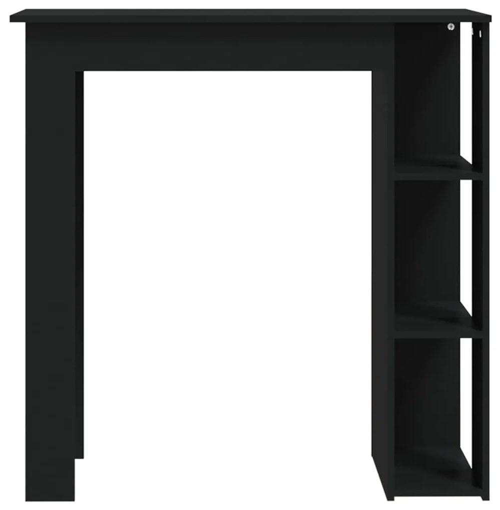 Mesa de bar com prateleiras derivados de madeira preto
