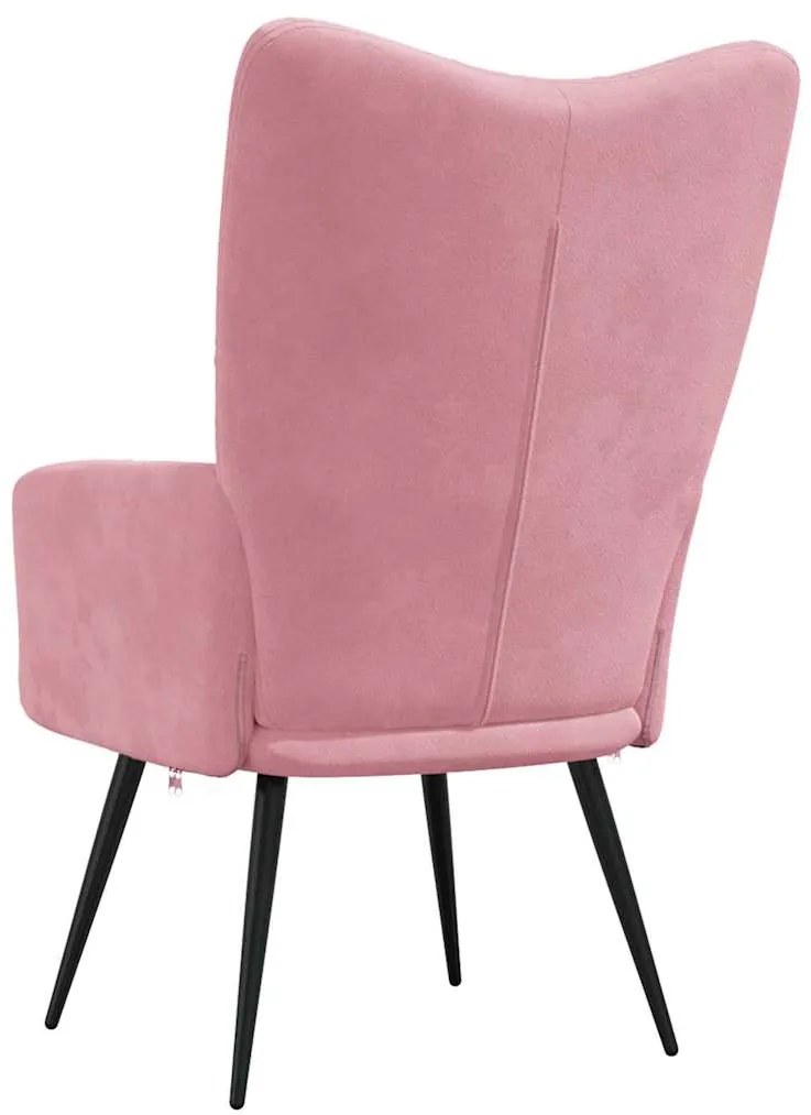 Cadeira de descanso veludo rosa