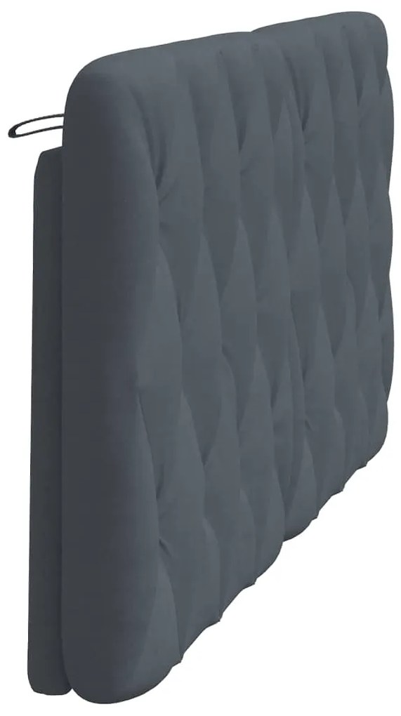Almofadão de cabeceira 160 cm veludo cinzento-escuro