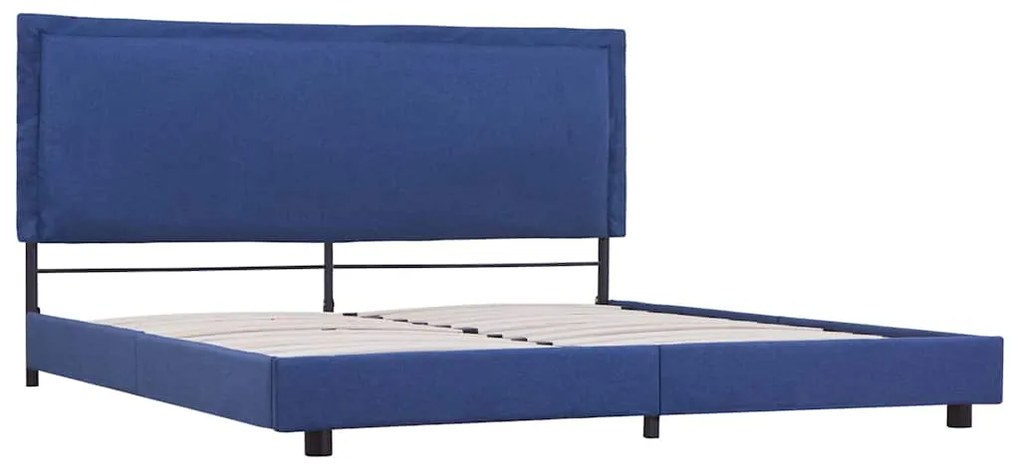 Estrutura de cama sem colchão 150x200 cm tecido azul