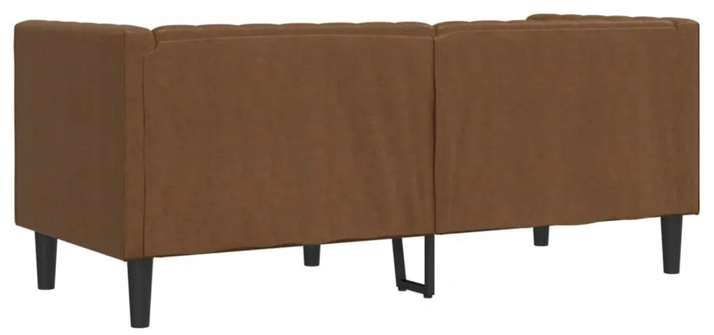 Sofá chesterfield 2 lugares camurça artificial castanho