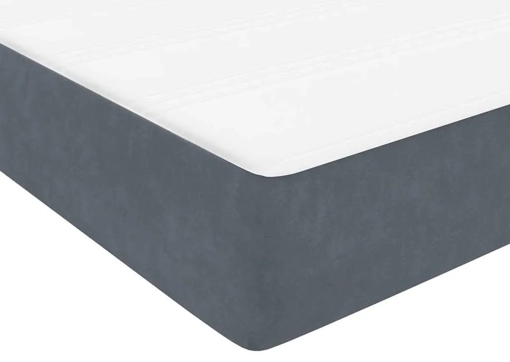 Cama boxspring com colchão 120x220 cm veludo cinzento-escuro