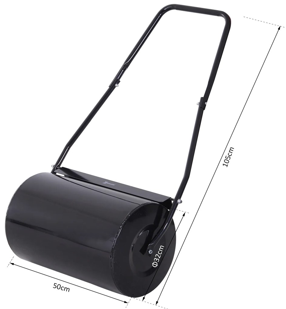Rolo de Jardim Aço 38L Cheio de Àgua ou Areia Φ50x32cm Asa Desmontável