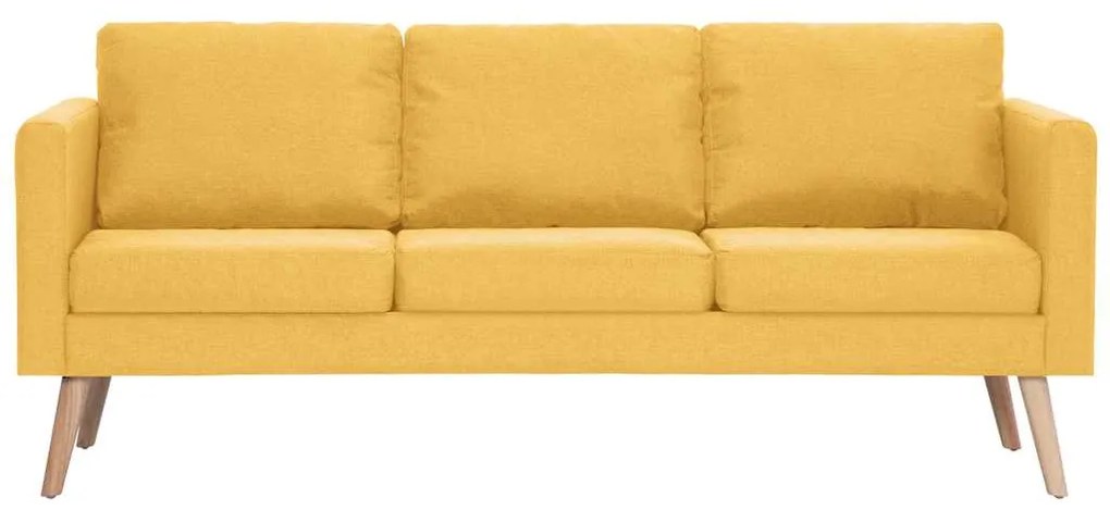 Sofá de 3 lugares em tecido amarelo