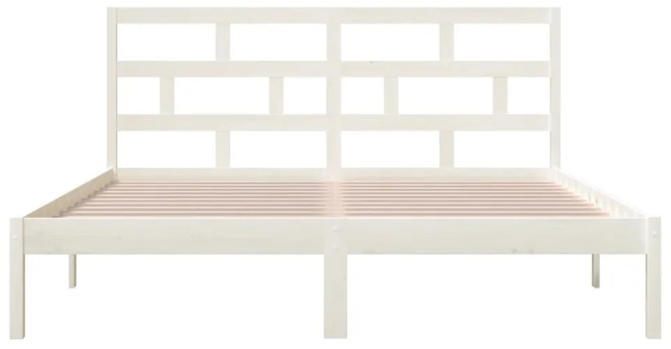 Estrutura de cama 160x200 cm madeira de pinho maciça branco