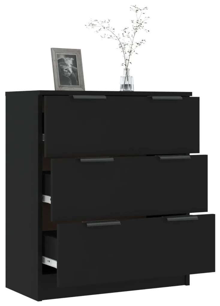 Aparador 60x30x70 cm derivados de madeira preto
