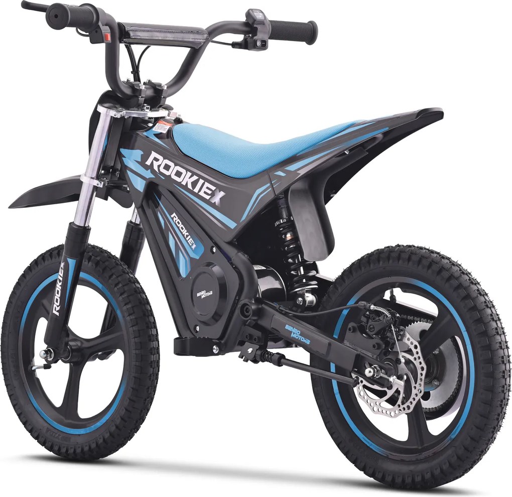 Mota elétrica infantil ROOKIE X 24V (14"), bateria de lítio, motor de 250 W, travão de disco Azul