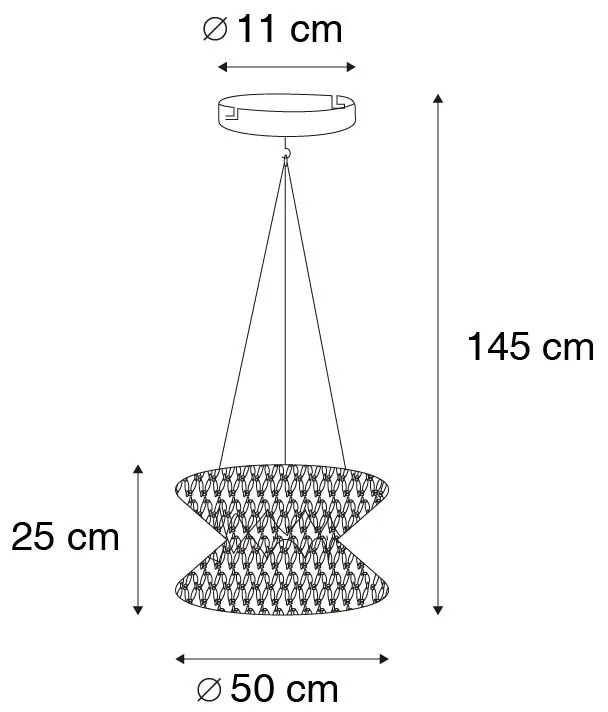 Candeeiro suspenso oriental natural 50 cm - Leonard Oriental