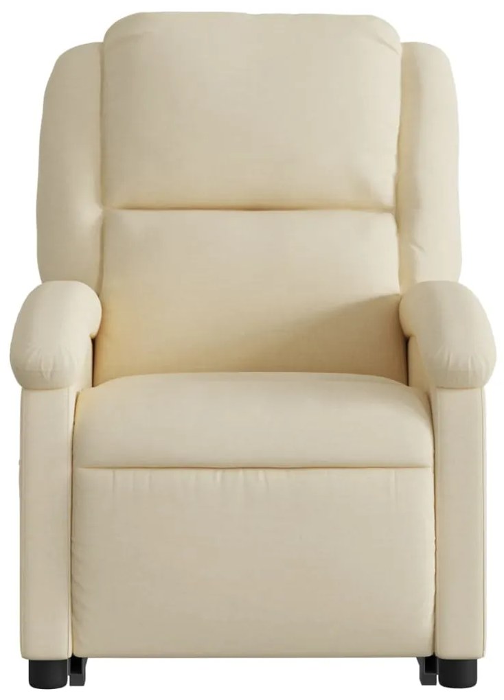 Poltrona elétrica elevatória massagens tecido creme